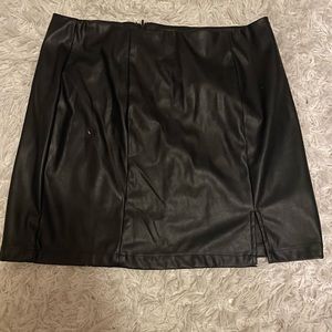 Aeropostale Black Leather Skirt